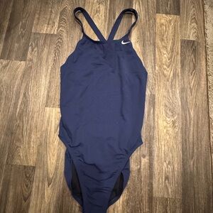 Nike Women's Navy Blue Crossback One-Piece Swimsuit